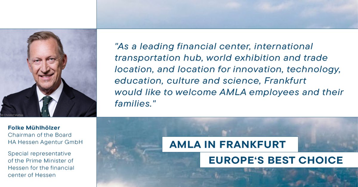 #AMLA in #Frankfurt 👌😃The #EU will establish an Authority for Anti-Money Laundering and Countering the Financing of Terrorism (AMLA). #Germany is ready to host the EU’s anti-money laundering authority. ⬇️ amla-frankfurt.eu/amla/EN/Home/h… @WifoeFfm @Hessen_Agentur