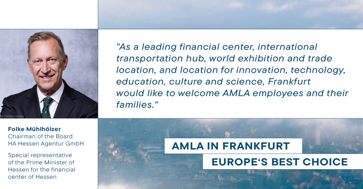 #AMLA in #Frankfurt 👌😃The #EU will establish an Authority for Anti-Money Laundering and Countering the Financing of Terrorism (AMLA). #Germany is ready to host the EU’s anti-money laundering authority. ⬇️
amla-frankfurt.eu/amla/EN/Home/h…
<a href="/WifoeFfm/">Wirtschaftsförderung Frankfurt</a> <a href="/Hessen_Agentur/">HA Hessen Agentur</a>