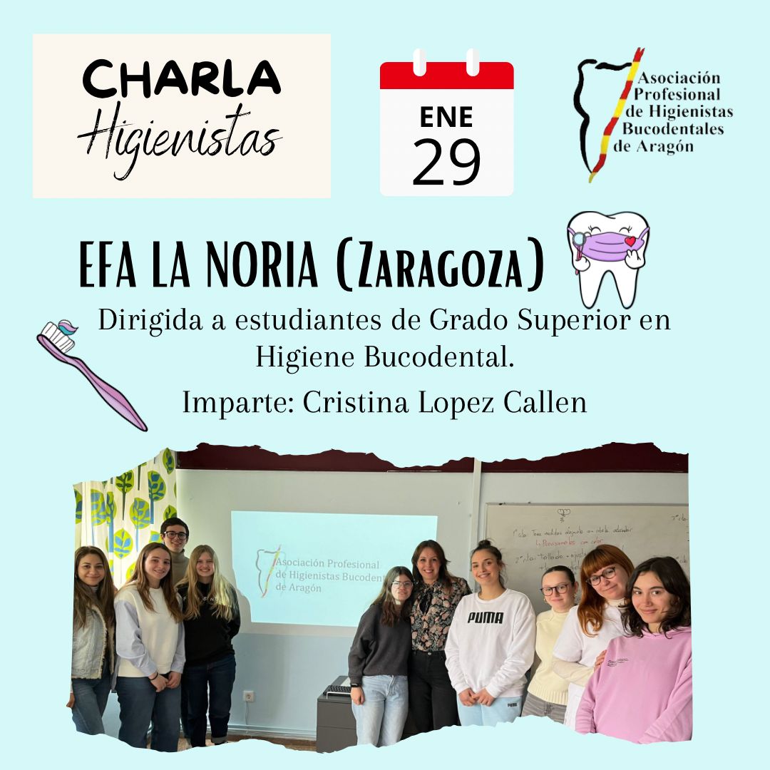 🚩¡Hoy hemos tenido una charla increíble con la higienista Cristina Lopez Callen y los estudiantes de higiene bucodental en el centro de formación EFA la Noria en Pinseque, Zaragoza! 

Se han dado a conocer las ventajas 🏁 de pertenecer a Ahb Aragón y de Colegiarse en CPHDA