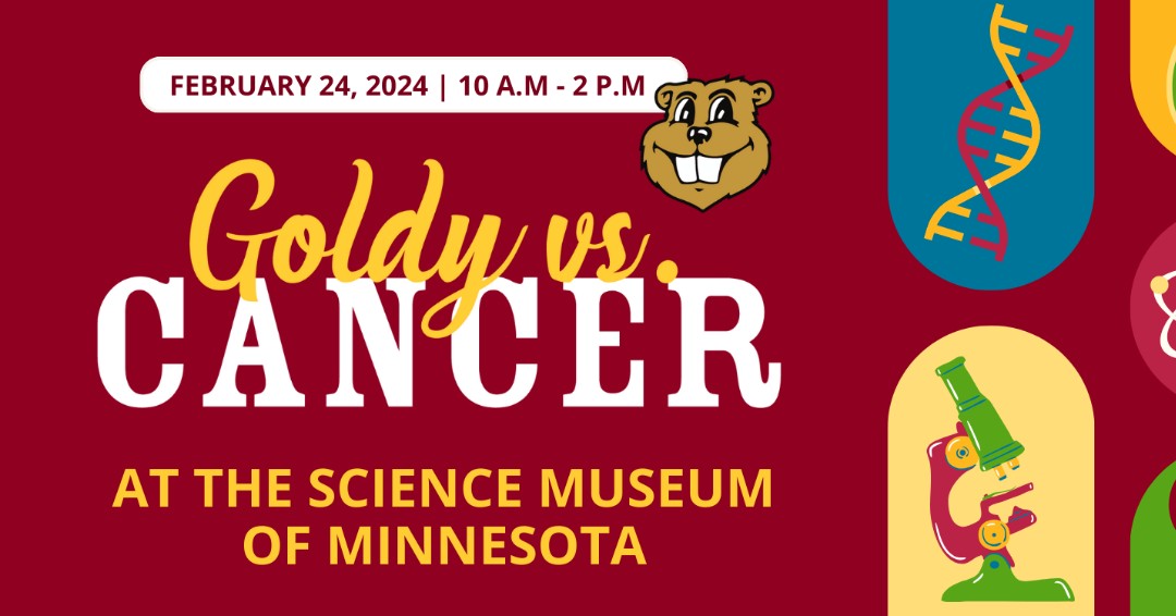 reininsarcoma's tweet photo. @GoldytheGopher vs. Cancer at the Science Museum of MN
February 24, 2024, 10:00 AM - 2:00 PM
@ScienceMuseumMN
@UMNcancer
https://t.co/qfGPbhZDtU
#ScienceMuseumMN #CancerAwareness https://t.co/7IUiB5aYQu