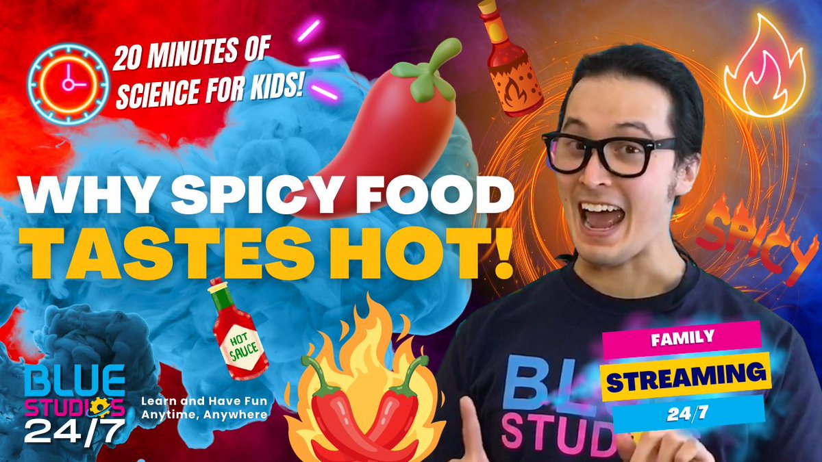 BlueStudiosEDU's tweet image. Spicy secrets revealed! 🌶️ 

Join this science adventure exploring why capsacin in peppers makes mouths blaze, while dairy's casein molecule tames the flame.🔥 

Discover your tongue's special receptors perceiving flavor's fiery side. This lesson empowers spicy food lovers!👇
