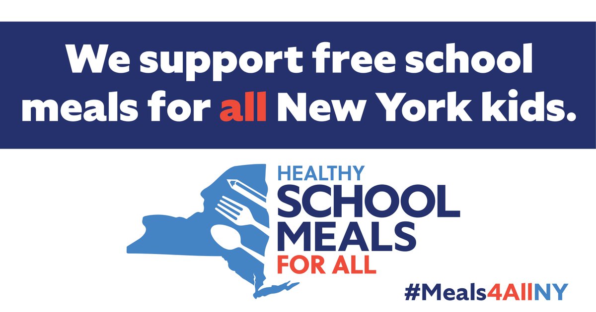 #FreeSchoolMeals4All would reduce hunger, improve academic & health outcomes for kids, and make NY more affordable for families. Join the #Meals4AllNY coalition & other advocates in the call for full funding of free school meals for all students in the state budget.