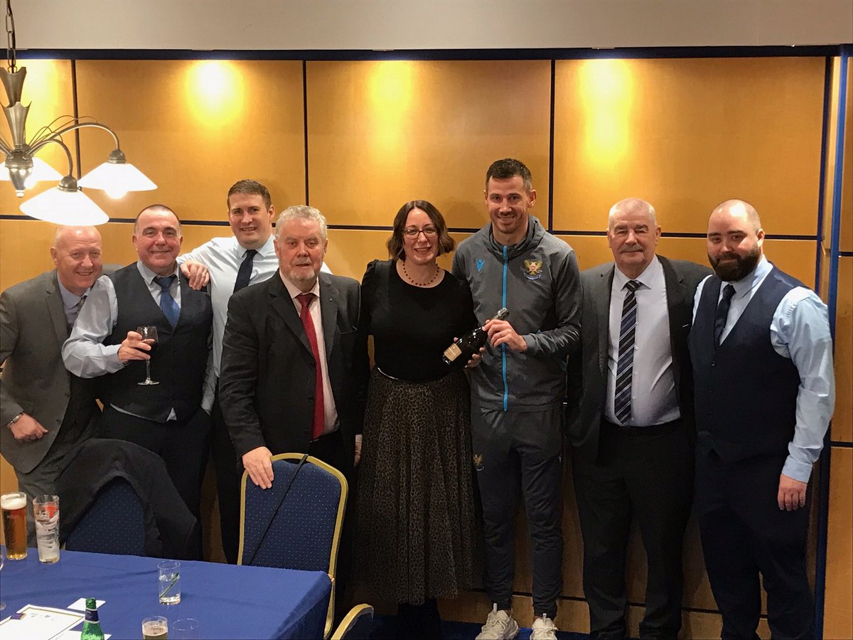 Saints would like to thank our Match Sponsors on Saturday, Pankhurst Decorators They selected @rmcgowan89 as their Man of the Match and he visited them in their suite post-match to receive his award. #SJFC