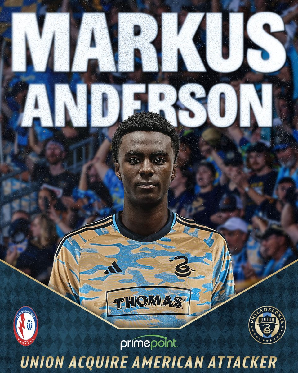 Welcome to Philly, Markus!

Philadelphia Union have signed attacker Markus Anderson from <a href="/RMajadahonda/">CF Rayo Majadahonda 🤍⚡️💙</a>.

📝 philaunion.co/markusanderson

#DOOP | <a href="/primepoint/">Primepoint</a>
