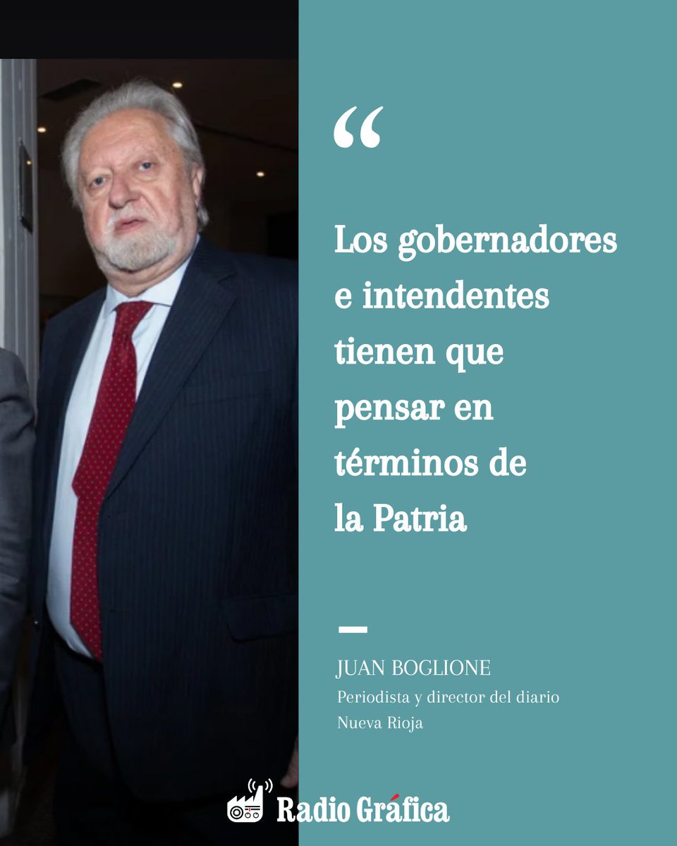 radiografica893's tweet photo. “Los gobernadores e intendentes tienen que pensar en términos de la patria” | Juan Boglione, periodista y director de @NuevaRioja 

🎧 Escucha la entrevista completa en https://t.co/vSDasurjH8

@enqnosparecemos | Con @vivianelem, @jb_benedetti y #RodolfoColangelo https://t.co/YzbMlIs5bO