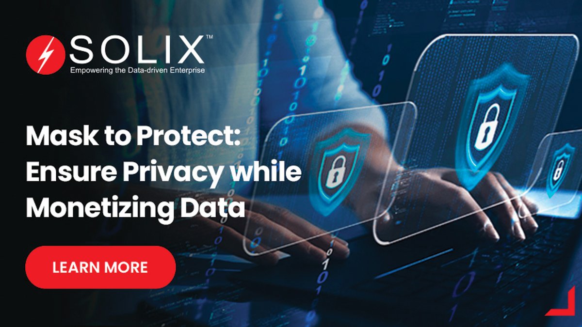 solixbigdata's tweet photo. Level up your data security with #SOLIXCloud #DataMasking! 🛡️ Safeguard your sensitive data in non-production environments with Solix. Unleash advanced #datadiscovery and powerful masking techniques for ultimate protection. 👉 https://t.co/YkUHawdn1X https://t.co/GVYjkRC4GH