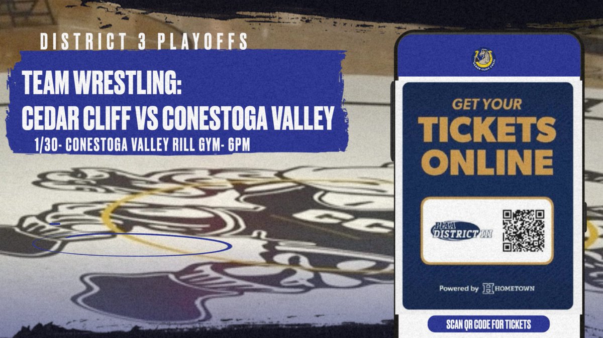 Wrestling will compete in the D3 Team Tournament on Tuesday with a 1st round match-up against Conestoga Valley. Winner will take on the LD-Red Land winner immediately after. Tickets available online only here: piaad3.org.