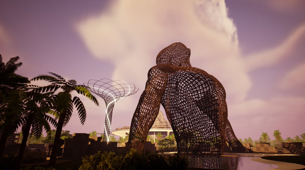thelootverse's tweet image. A different angle of the wire sculpture representing a figure in the Garden of Eden, Arcadia. #VirtualReconstructionOfArcadia #3DWorlds #ImmersiveEnvironments