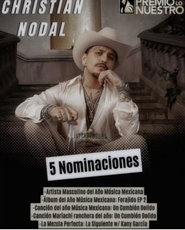 Nodalistas! 🤠❤️‍🔥

No se olviden de votar por Nodal en Premios Lo Nuestro, en estas 5 categorías ✨✨✨✨