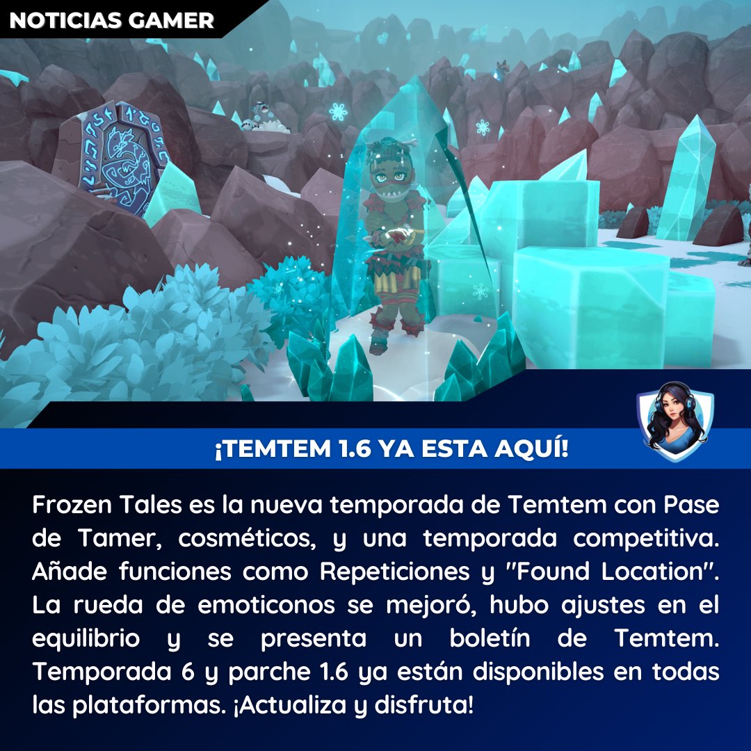 KitorimatsuGame's tweet photo. Descubre la helada aventura de la temporada Frozen Tales en Temtem con el Pase de Tamer, cosméticos y más. 🌨️🎮 Explora las nuevas funciones como Repeticiones y "Found Location", y disfruta de mejoras en la rueda de emoticonos.
❄️✨ #Temtem #FrozenTales #temtemgame #Gaming https://t.co/2wTRVWkPqv
