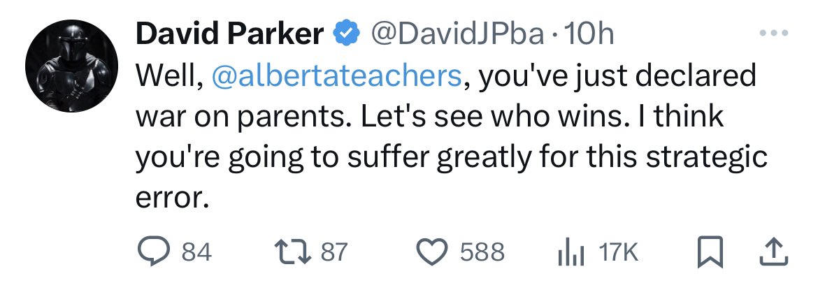 Danielle Smith, David Parker, and the hateful bigots at Take Back Alberta are declaring a WAR ON CHILDREN!

“Parental rights” is an attack on childrens rights to life, liberty, & security of person. It enables child abuse and criminalizes teachers who help
#abpoli
#ForTheChildren