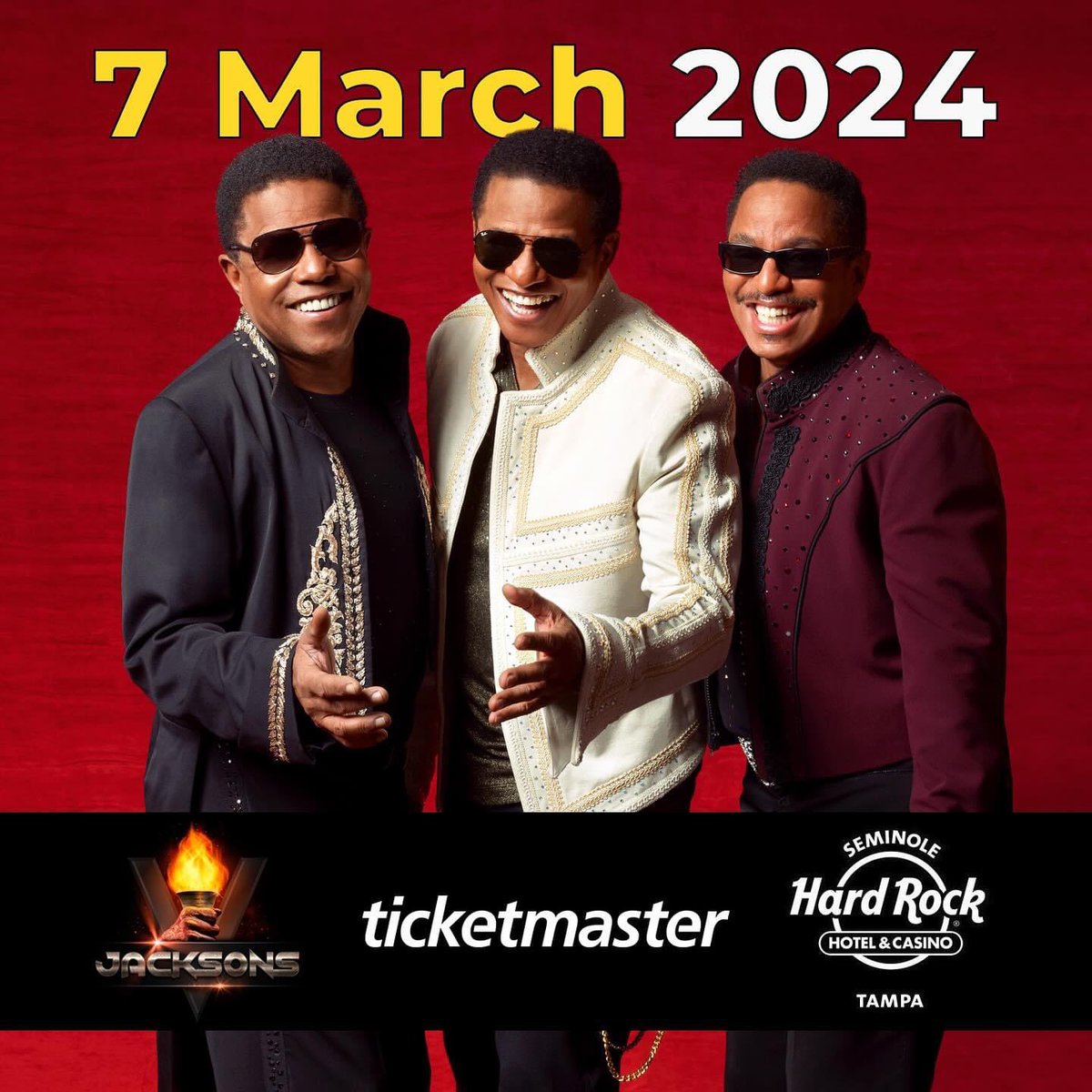 Get ready to groove and party with us @SHRTampa on March 7th🕺🏽 Tickets are on sale @Ticketmaster: ticketmaster.com/the-jacksons-t…