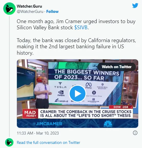 THEDuaneCates's tweet photo. My take on Silicon Valley Bank's collapse, SBF & his FTX, as well as other MASSIVE financial scandals you were never told about! (Written in March of last year)
================================
SVB'S (COMPLETELY PREDICTABLE) COLLAPSE.
DO NOT FEAR THE COMING #BANKPOCALYPSE!!
Right now the internet is melting down with palpable fear.
America’s 12th largest bank just went TITS UP as Financial Gurus, Network Talking Heads and DC Denizens shriek and howl in stunned disbelief.
Cramer now surpasses Robert Reich as an inflated & boosted (by media) Cheerleader of financial bullshittery that puts Ponzi schemes to shame. Hopefully this latest reality check will deflate him right off the air.
“HOW COULD THIS HAPPEN!!?”
“REEEEEGULATOOOORS!! WHERE **WERE** YOU?”
As the financial world reels in shock, recoiling in HORROR, I’m laughing.
Why am I, who’s almost completely illiterate in the world of banking & finance, laughing?
Don’t I realize?
Can’t I appreciate the inbound PAIN to tens of thousands of Americans from this massive banking collapse?
Am I a MONSTER?
No, I’m a hobby historian.
“We have to stop this collapse to prevent…”
WHAT?
MASSIVE ACCOUNTABILITY?
And I’m still laughing as I call for no assistance to the SILICON VALLEY Bank.