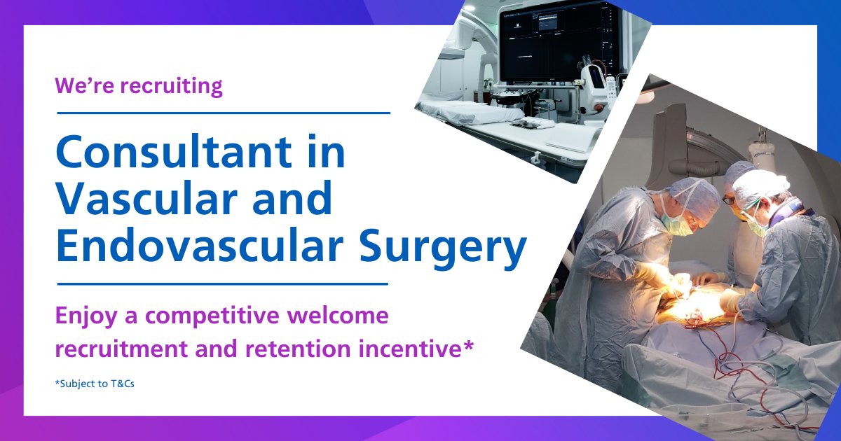 ✨New opportunity✨ We're recruiting a Consultant in Vascular and Endovascular Surgery @gloshospitals with a competitive welcome incentive for the successful substantive candidate appointed* subject to T&Cs #ABetterCareerStartsHere #Vascularjob Apply now➡️bit.ly/42fAwmU