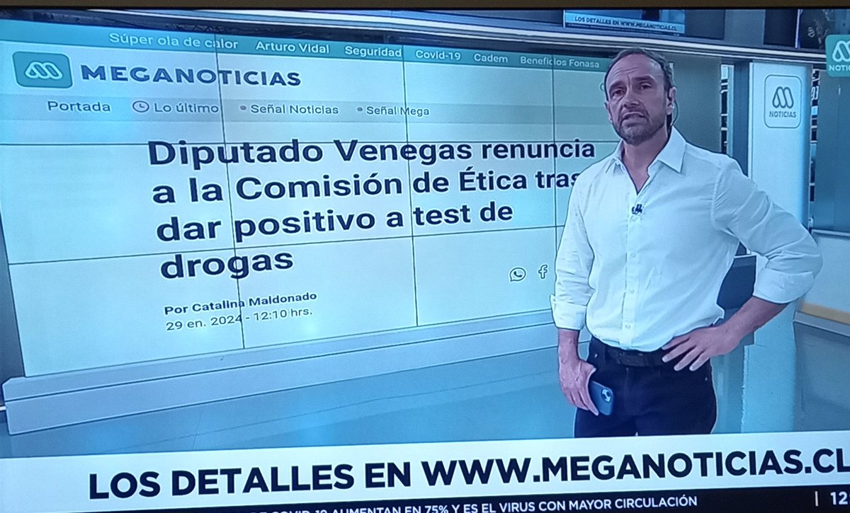 WenaChile's tweet photo. Diputado Venegas (PS) renuncia a la comisión de Ética de la cámara después de dar positivo al test 
de drogas duras. https://t.co/Z72biNMfrk