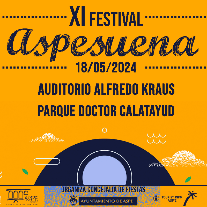 Ya tenemos fecha para la XI edición del Festival Aspesuena. Será el 18 de mayo.
Hacer hueco en las agendas....
#FestivalAspesuena #Aspe #indie #AyuntamientodeAspe