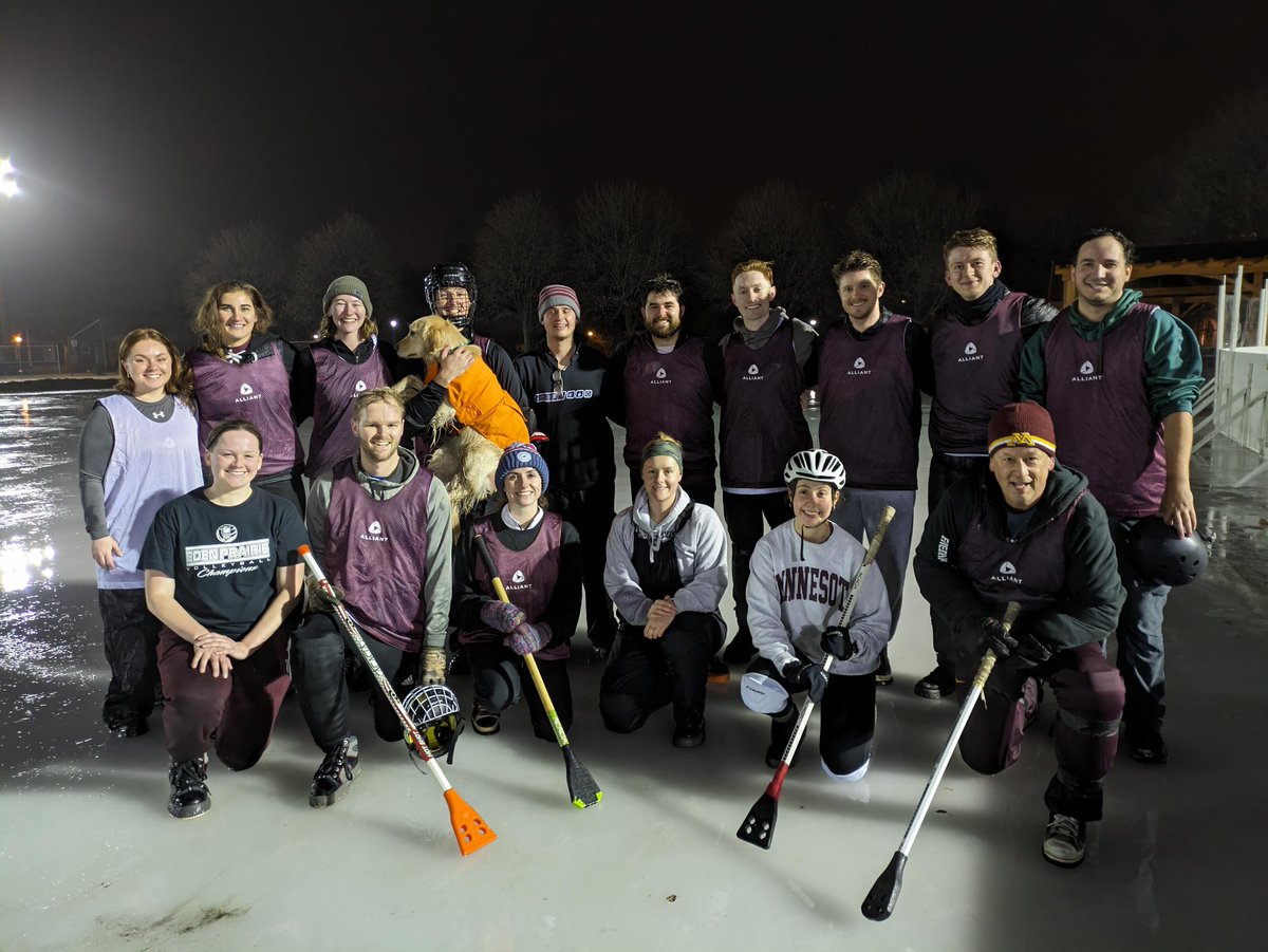 Due to a mild Minnesota winter, our Alliant Broomball team may only get one game this season. The final score suggests the lack of practice showed – but they still made us proud! 
 
#Alliant #BuildingBetterCommunities #Community