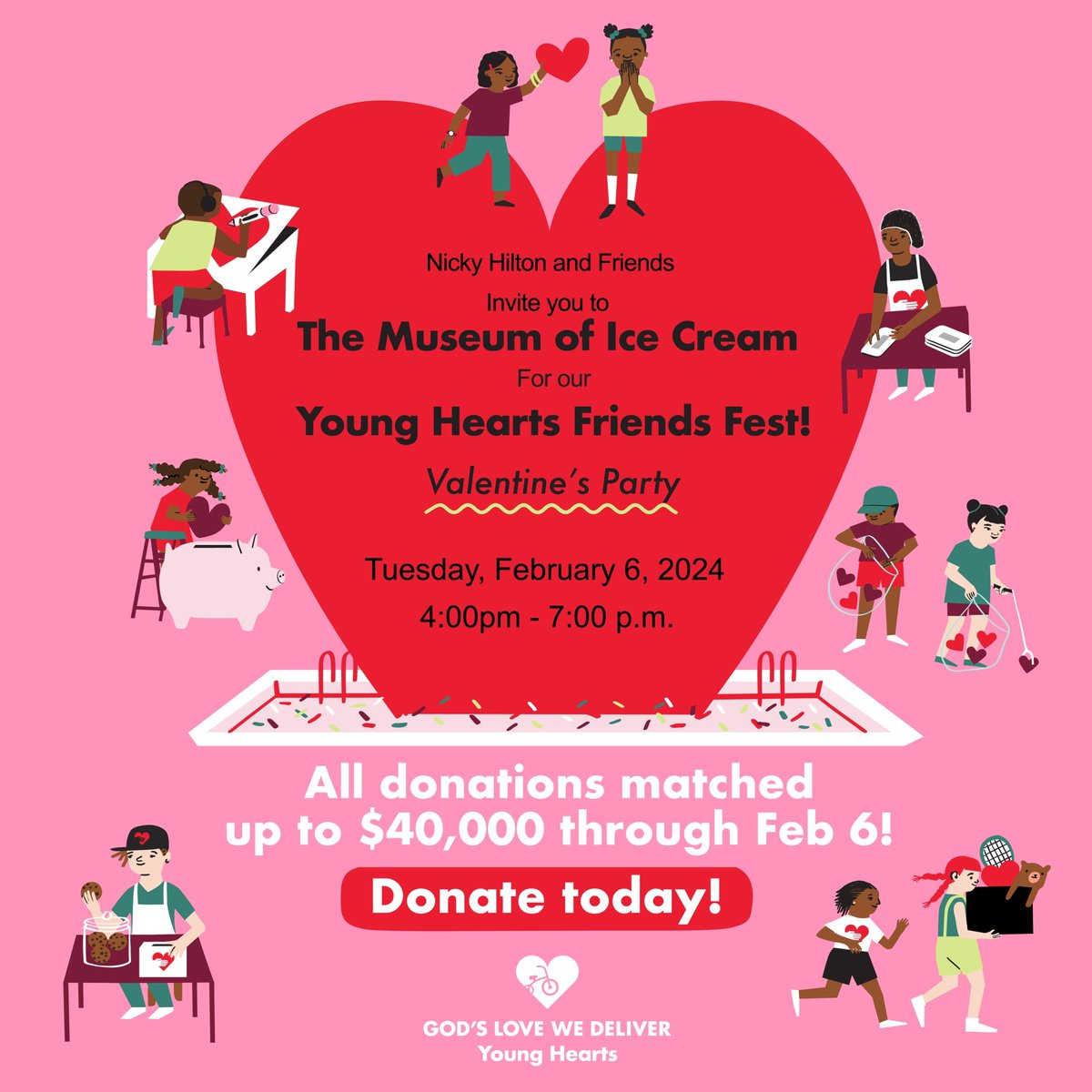 #NYC Hope to see you at our @godslovenyc Valentine’s Day party at the Museum of Ice Cream next week- Feb 6th! 💘🍦 Going to be a wonderful event for a wonderful cause! Tix avail: tinyurl.com/yc82cdkz