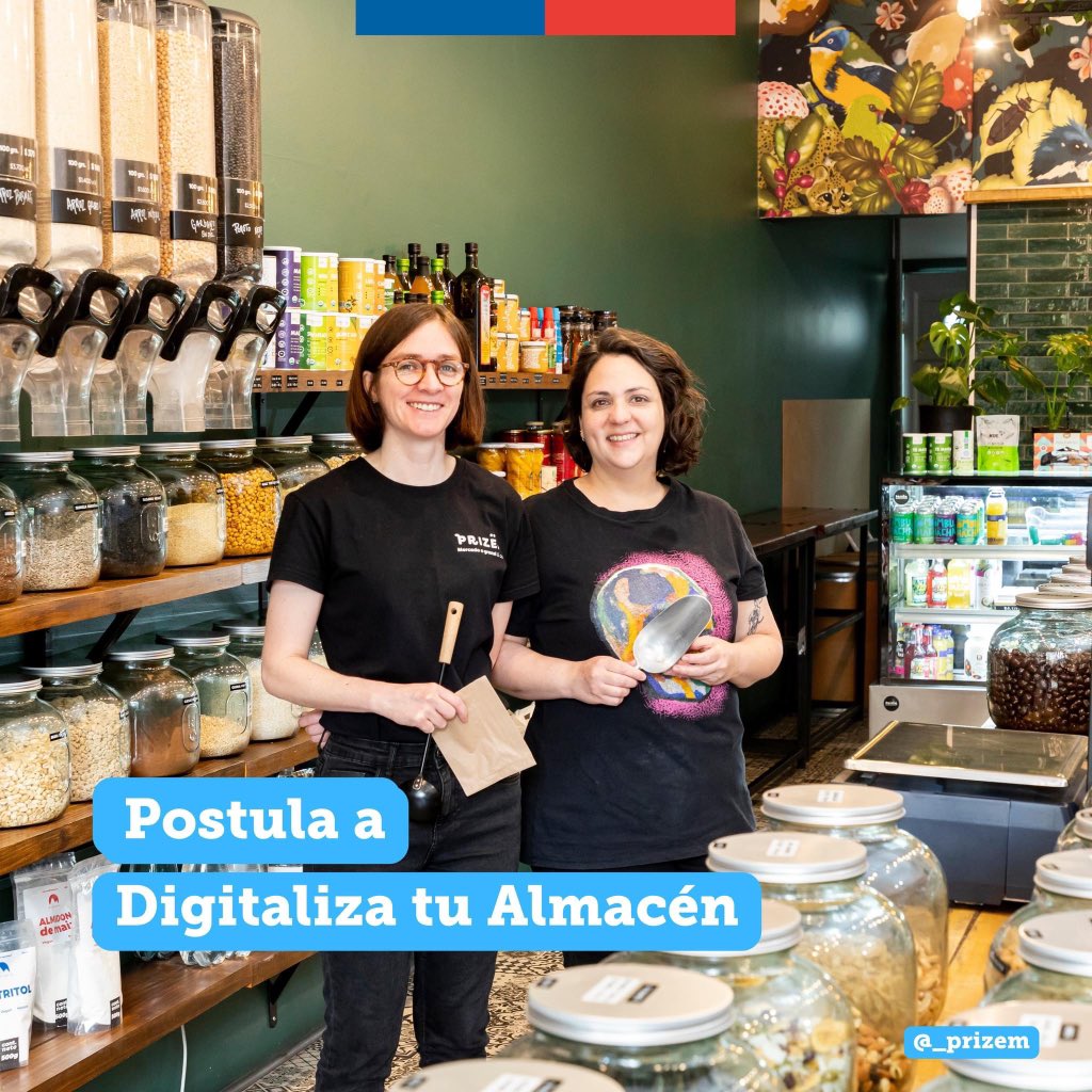 ☎️Si necesitas orientación, comunícate con tu #PuntoMipe. Los datos de contacto los encuentras en sercotec.cl > menú superior “Región”.

📷 En la foto, Dominique Latorre y Pamela Ghivarello, de Prizëm, Región Metropolitana, beneficiarias de Digitaliza Tu Almacén 2023.