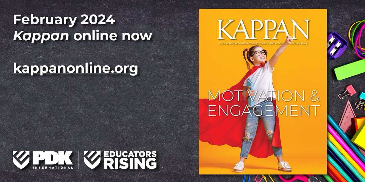 What does it take to keep students engaged in learning? Researchers and practitioners share their ideas in the February Kappan, now available online. Check it out at kappanonline.org #KappanMag @educatorsrising