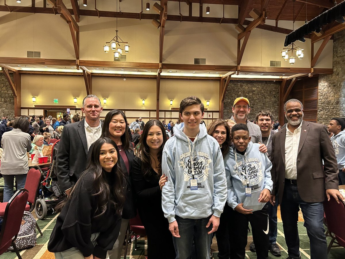 RepFaison's tweet photo. Winter Games 2024 for the @SOTennessee kicked off yesterday in Gatlinburg. It was the highest turnout of athletes in Winter Games history. @miriam_faison and I had the amazing pleasure of meeting some of the competitors. If you know of someone with an intellectual disability get them involved! There are 250 events across TN every year.