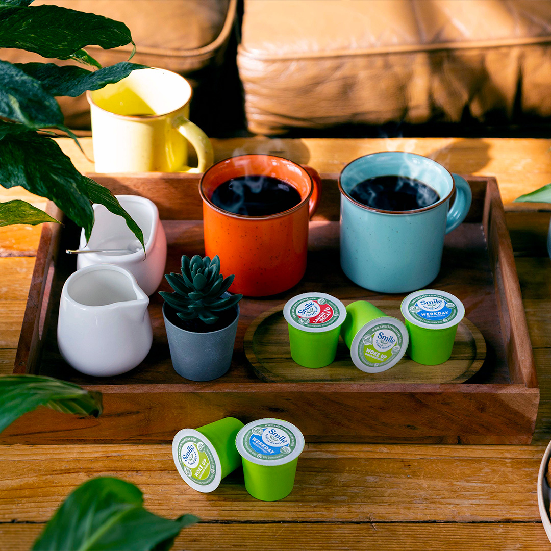 SmileComposts's tweet photo. Enjoy the simple pleasures sustainably, one plant-based pod at a time☕️ #ChooseSmile #morningcoffee #coffeepods #compostablecoffeepods #plantbasedcoffeepod #compost https://t.co/2axrPmH7DE