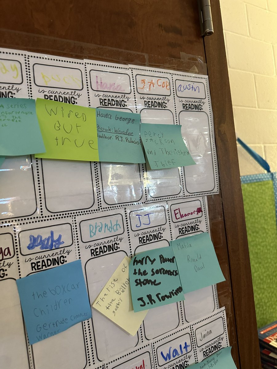 Love this class visual that shows what everyone is reading! #literacy