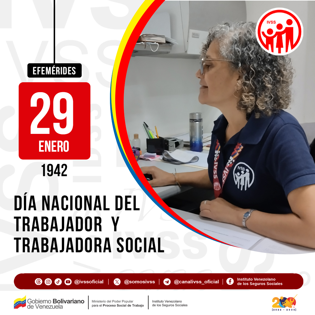 Desde el año 1942 se celebra el Día del Trabajador Social en Venezuela y desde el IVSS estamos orgullosos de contar con profesionales que apoyan y brindan protección mediante políticas del Gobierno Bolivariano. 

¡Felicidades en su día! 
<a href="/NicolasMaduro/">Nicolás Maduro</a> 
<a href="/MagaGutierrezV/">Magaly Gutiérrez Viña</a>