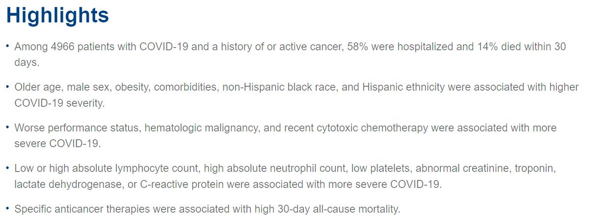 mtmdphd's tweet photo. 250 citations! --> Assoc of Clinical Factors &amp; Recent Anti-Cancer Therapy w/ COVID-19 Severity among Patients with Cancer: Report from COVID-19 &amp; Cancer Consortium [3/18/21] @PGrivasMDPhD @arkhaki et al. @COVID19nCCC @Annals_Oncology https://t.co/WH5PPJySj6 #CCC19 #COVID19nCancer https://t.co/LzvHkasVQF