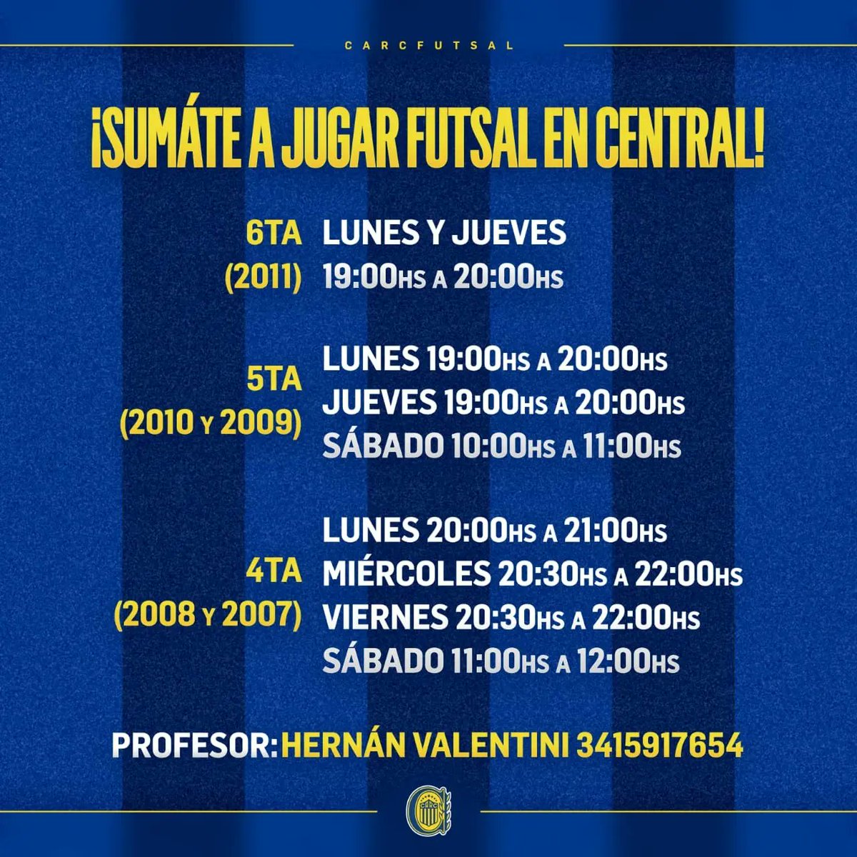 #Futsal 🇺🇦⚽️ Abierta la convocatoria para jugar futsal en Central.

¡Sumate!

@carcfutsal