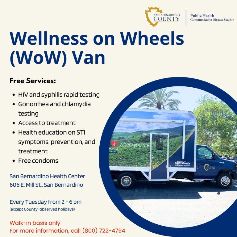 Stay empowered, get tested! 🚐 Free testing and treatment for sexually transmitted infections (STIs) coming to your city. Let’s break the stigma and promote a healthier community together! #WellnessOnWheels #GetTested #GetTreated