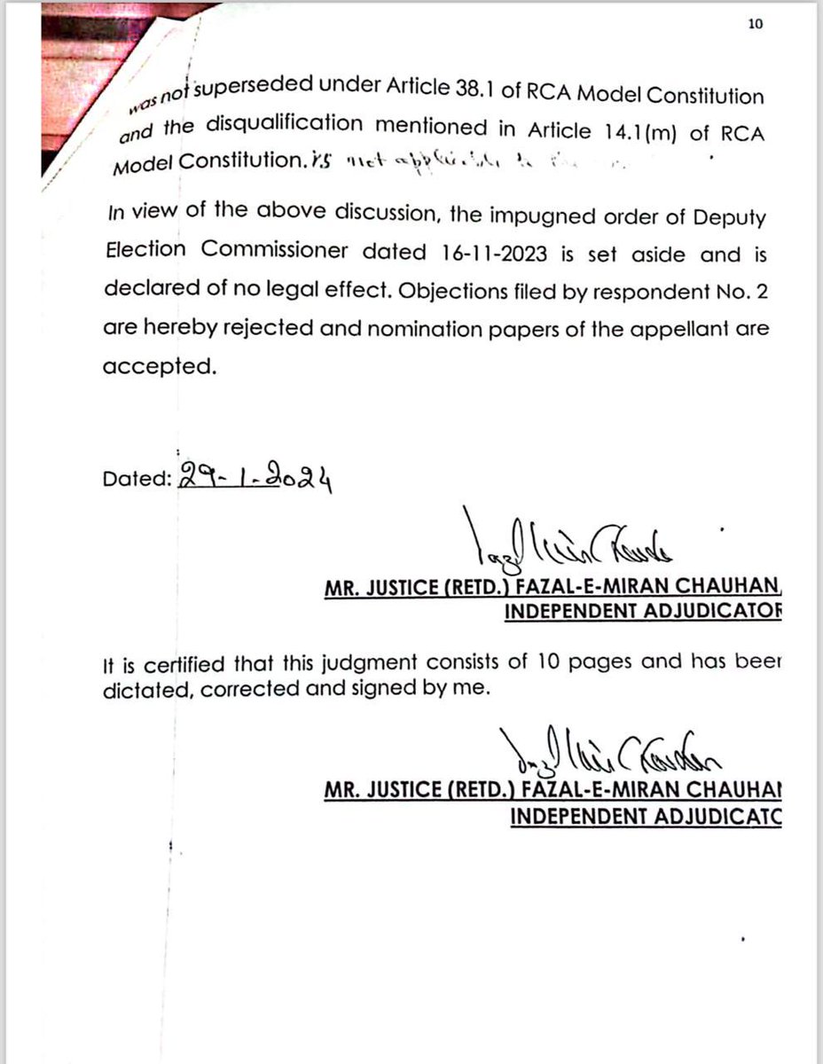 الحمد للہ۔۔ وتعز من تشا وتذل من تشابیدک الخیر
دوستوں کے دوست وفا کے پیکر کرکٹ کے مردحر <a href="/NumanButt3/">Numan Butt</a> کی ایک اور کامیابی، <a href="/TheRealPCB/">Pakistan Cricket</a> ایڈجیوڈیکیٹر نے  نعمان بٹ صاحب کو ریجن کا الیکشن لڑنے کی اجازت دے دی، اللہ کے فضل سے بلے ساز کمپنی کی دوڑیں زمانہ دیکھے گا۔۔ بٹ شیررررررررررررر