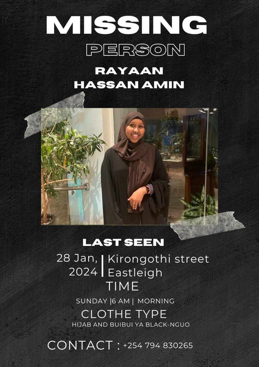 Assalamu Aleikum, Am here sharing a missing person, kindly let's share widely! Keep us in your prayers as well 🙏