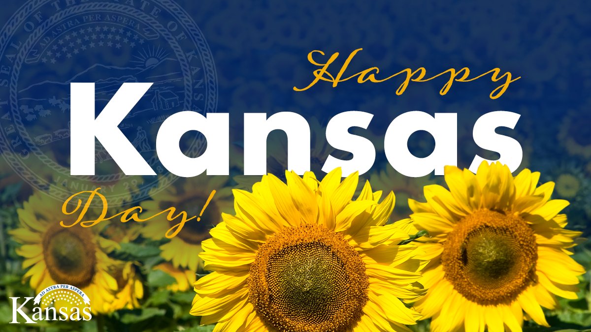Today, we celebrate 163 years of Kansas statehood! From our farmers feeding the world to our rolling sunflower fields, Kansans have much to be proud of. I'll continue to do everything in my power to make our state the best place to live, work, &amp; raise a family. Happy #KansasDay!