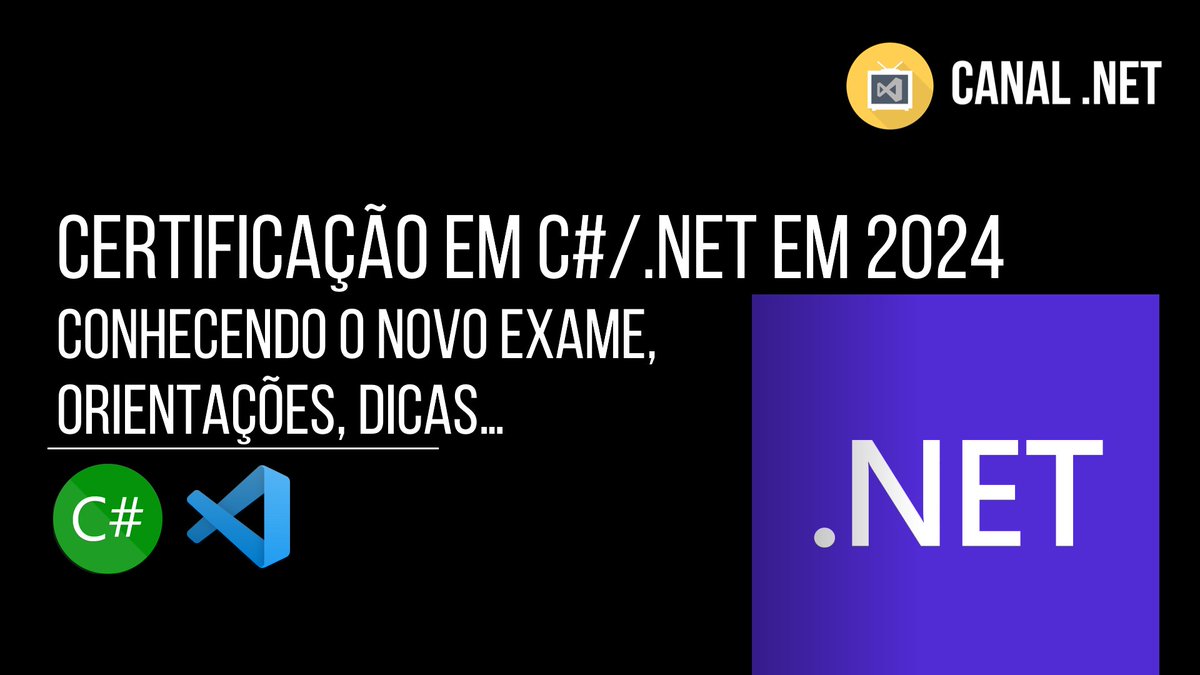RenatoGroff's tweet photo. Novo vídeo no Canal .NET -> Certificação em C# / .NET em 2024? Conhecendo o novo exame, dicas sobre outras provas... -- Link: https://t.co/p0tmcFsdBB

C/ @waltercoan @RobsonROX

#dotnet #csharp #certificacao #aspnetcore #dotnet8 #dotnet7 #dotnet6 #csharp12 #csharp11 #dotnetcore https://t.co/56EweT6x8R