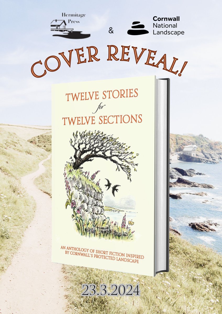 Cover reveal! We are thrilled to be able to share with you the front cover of our next release, an anthology of short fiction by some of Cornwall's finest writers and a project led and developed by the Cornwall National Landscape, (AONB). @Cornwall_NL @GDLRees 🥳😊🤗