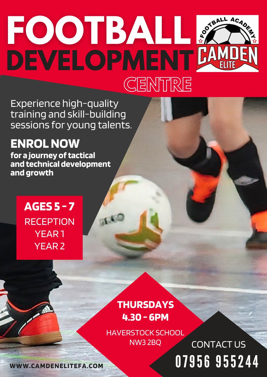 Do you want your kids (aged 5-7) to experience high-quality training and skill-building sessions?

Then give us a call on 07956955244  to find out more. The sessions are held every Thursday 4.30-6 pm at Haverstock School, NW3 2BQ.

Get them the best foundation skills!