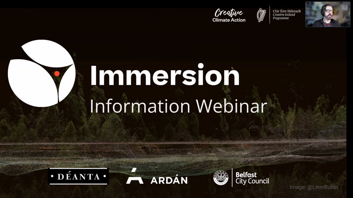 Thank you to everyone who attended our IMMERSION: Experience Climate Action Information Webinar this morning!

It was really interesting to hear your feedback.

Apply for our fellowship today: climateimmersion.ie/creative-brief

#CreativeClimateAction @creativeirl @belfastcc @ardan_ie