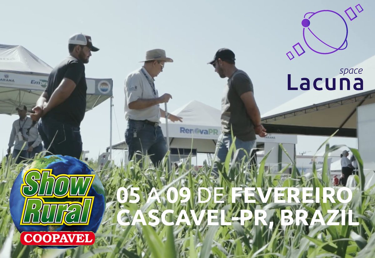 lacuna_space's tweet photo. Exciting news! 🇧🇷 Lacuna will be on show next week @ Show Rural Coopavel, from February 5th to 9th, in Cascavel, #Brazil ! 
🚜
Notícia emocionante! 🇧🇷 Lacuna estará em exposição na próxima semana na Show Rural Coopavel, de 5 a 9 de fevereiro, em Cascavel, #Brasil!

#smartagr #IoT https://t.co/tnR8HXYy0U