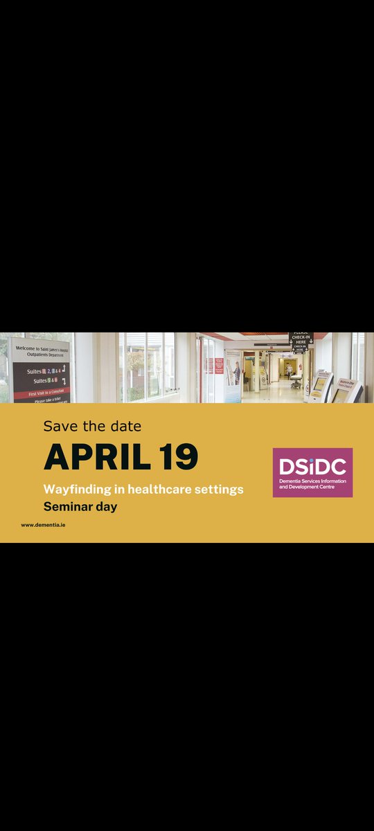 We are delighted to announce that we will be running a 'Wayfinding in Healthcare Settings' seminar day in Trinity Business School on April 19th. Booking opens soon. National and international speakers will be presenting on the day. More information to follow this week!!