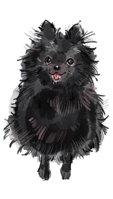ポメラニアンを描くのも好きだよ 