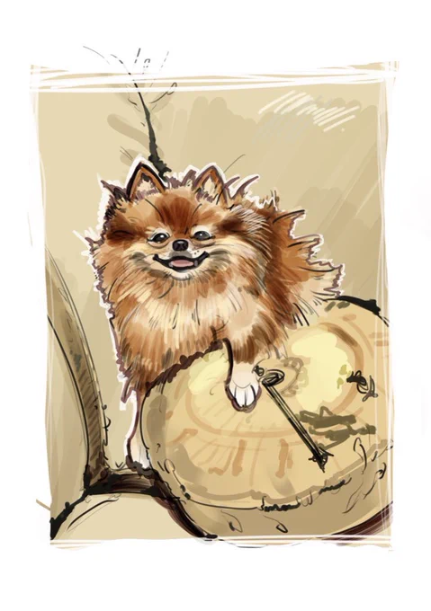 ポメラニアンを描くのも好きだよ 
