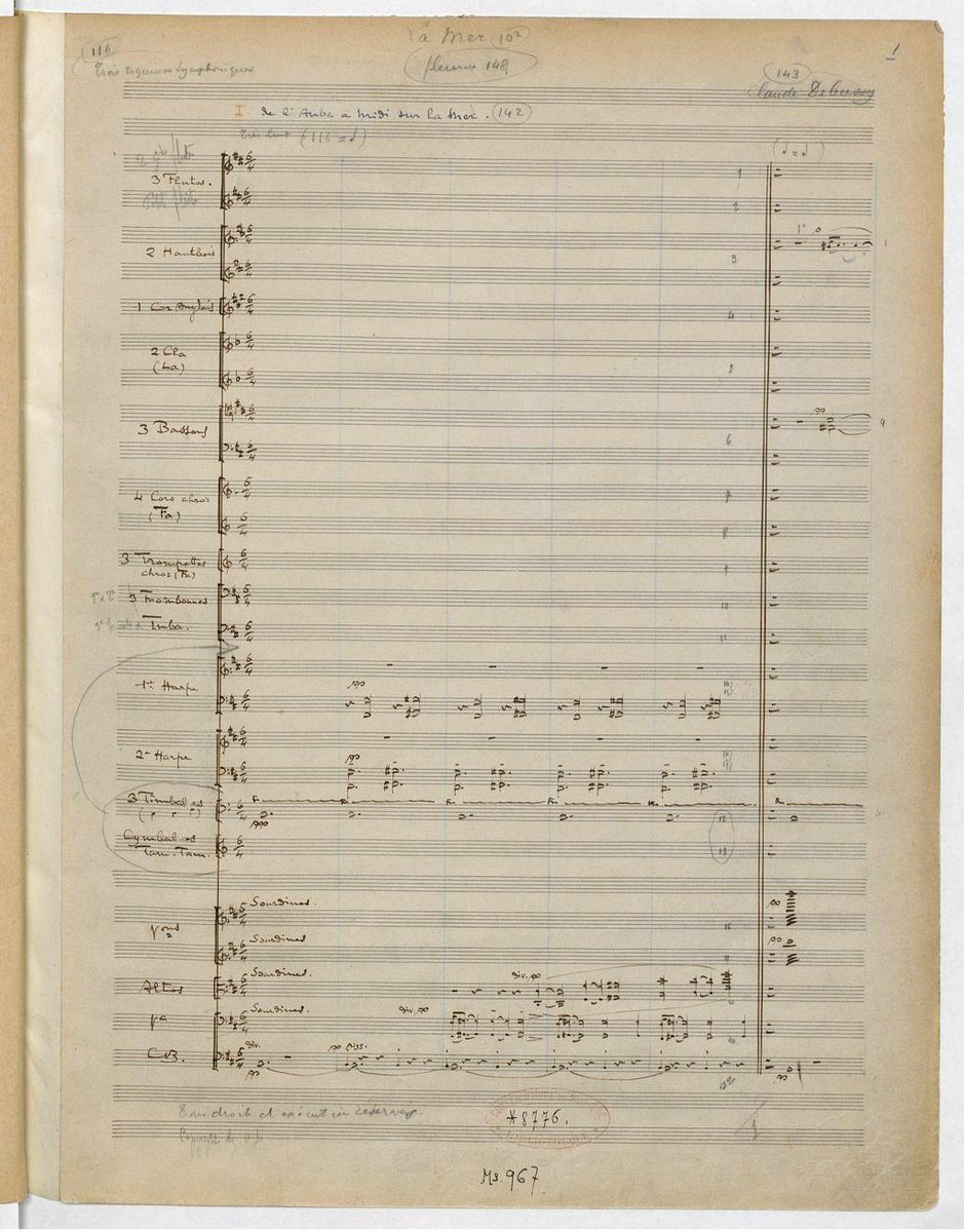 laBnF's tweet photo. 📷Voici le manuscrit de « La Mer » de la main de Debussy. Vous pouvez l’admirer dans notre musée. 

Pour mieux connaître ce document et préparer votre visite, c'est par ici : https://t.co/SuJ89FURrR https://t.co/VoEkIW6Axw