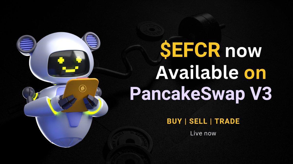 eflancer's tweet photo. One step more Community

#EFCR live for #PancakeSwap Trading with EFCR/USDT pair
Stay tune for more Announcements

@eflancer @PancakeSwap @BNBCHAIN https://t.co/fFFUaPXYZw