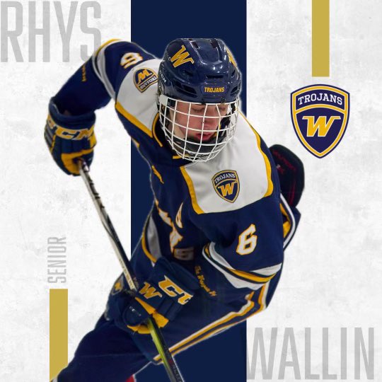 WHS_boyshockey's tweet photo. Senior Spotlight 
#6 Rhys Wallin https://t.co/u1NQAbSrCG