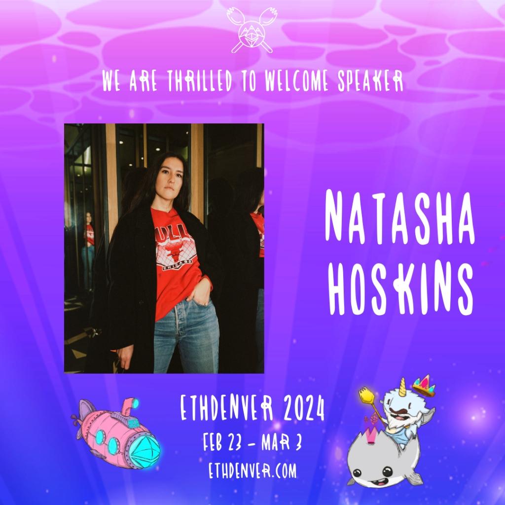 EthereumDenver's tweet photo. SPEAKER ANNOUNCEMENT 🎤 

We are THRILLED to welcome @BoysClubWorld Co-founder @natashaghoskins as an ETHDenver 2024 speaker 🌈 🛠️ https://t.co/qlnbFv9UK5
