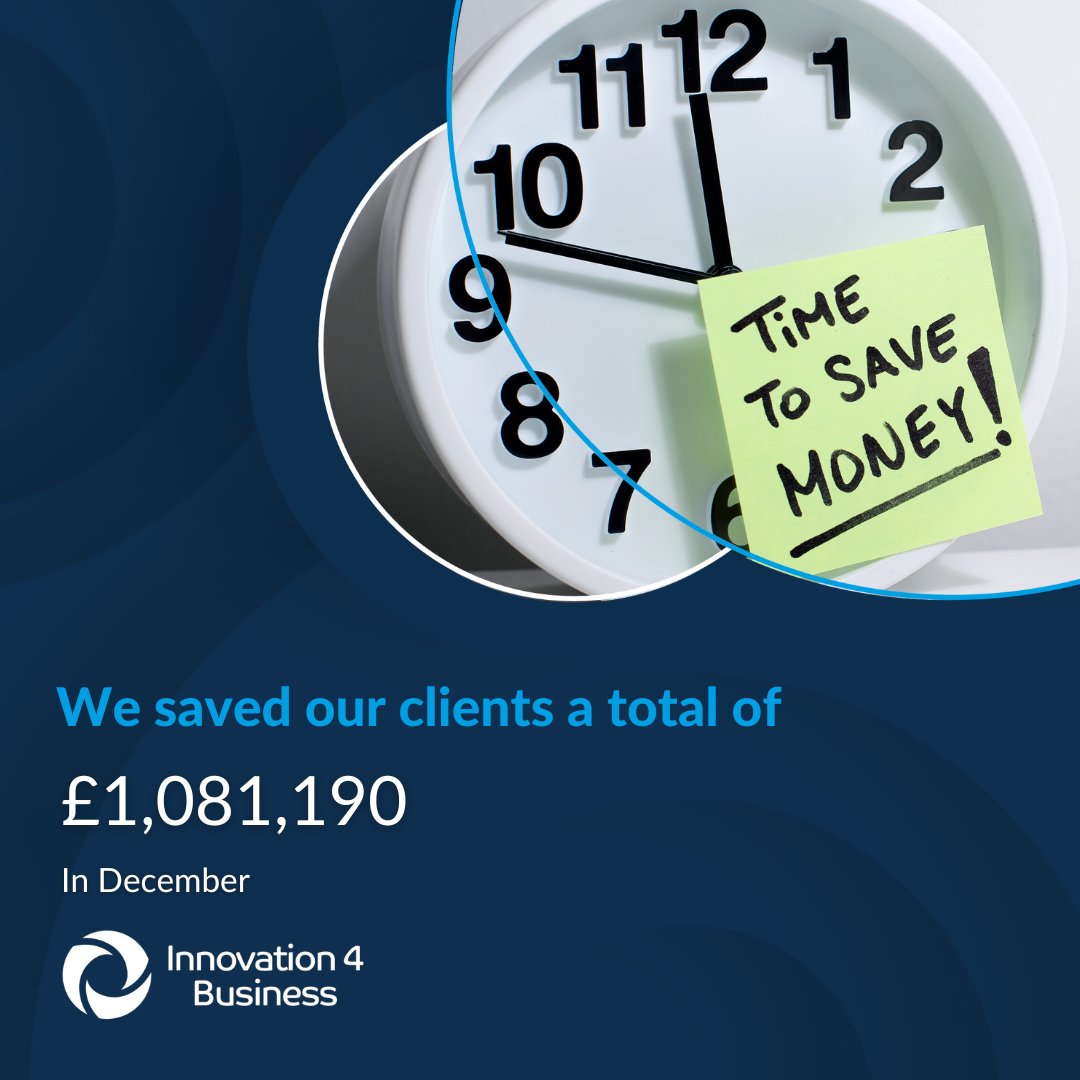 We had client savings of £1,081,190 for the month of December! 
It was another month of HUGE savings at I4B. Our client saving abilities are showing no signs of slowing . We are on a mission this year to smash our client saving records. Get in touch today!
#ClientSavings #I4B