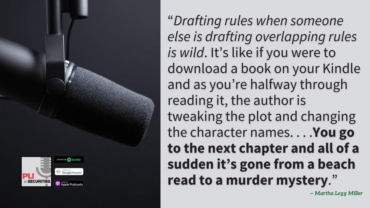 Enjoyed our chat with <a href="/Martha_L_Miller/">Martha Legg Miller</a> on the #inSecuritiesPod.

🎙We talked about capital formation, debunked myths about private #markets, &amp; explored consequences of overlapping <a href="/SECGov/">U.S. Securities and Exchange Commission</a> rulemaking.

🎧podcasts.apple.com/us/podcast/cap…

<a href="/EkimoffCPA/">Chris Ekimoff, CPA</a>, @PractLawInst, <a href="/Fidelity/">Fidelity Investments</a>, <a href="/quinnemanuel/">Quinn Emanuel Urquhart & Sullivan, LLP</a>