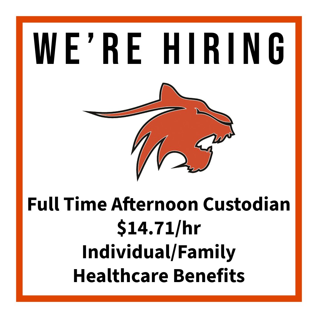 We are currently seeking qualified applicants for Full Time Afternoon Custodian. $14.71/hr Individual/Family Healthcare Benefits. For a full job description visit glsd.us > Departments > Human Resources.