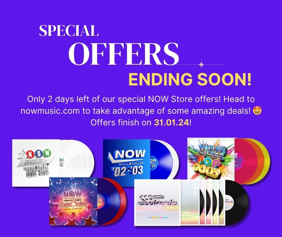 Only 2 days left of our special NOW Store offers! Head to nowmusic.com to take advantage of some amazing deals! 🤩 Offers finish on 𝟑𝟏.𝟎𝟏.𝟐𝟒!